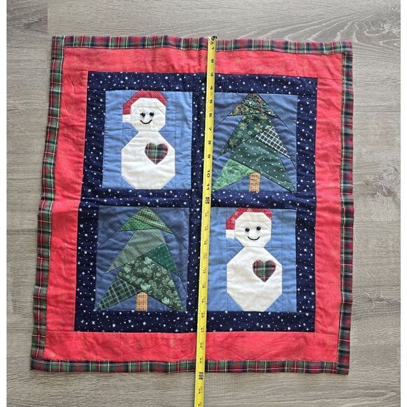 Christmas Patchwork Applique Handmade Tree/Snowman Decoration - Picture 2 of 10